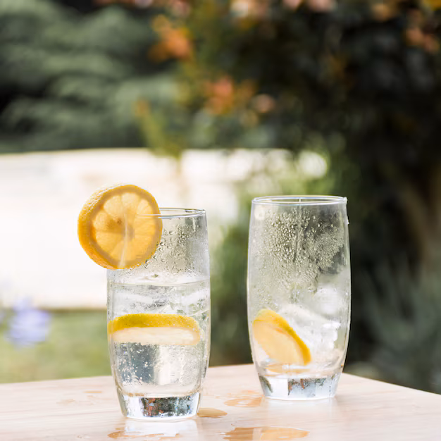 Agua con gas y gaseosa